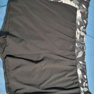 tek gear Black Athletic Shorts with Gray Floral Waistband